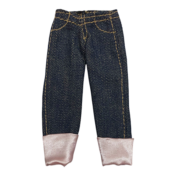 Bratz Jade Step Out! Doll Outfit Replacement Pink Satin Trim Capri Denim Pants