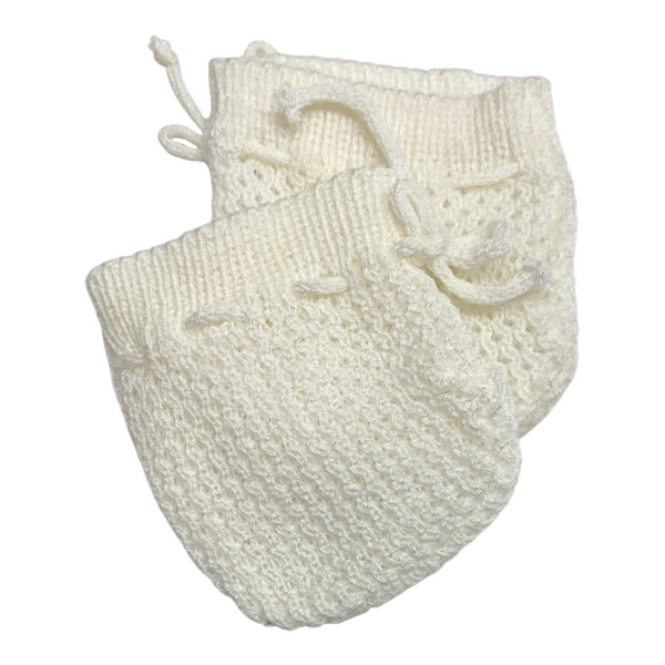 Vintage Cabbage Patch Kids Doll Replacement White Knit Booties (#1976)