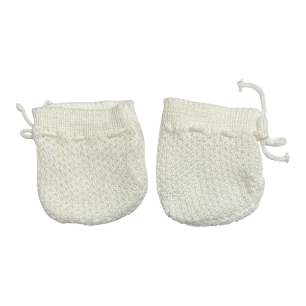Vintage Cabbage Patch Kids Doll Replacement White Knit Booties (#1976)