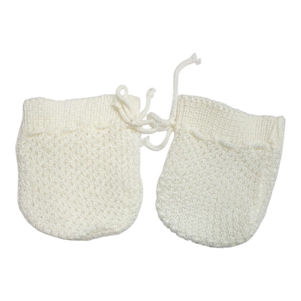 Vintage Cabbage Patch Kids Doll Replacement White Knit Booties (#1976)