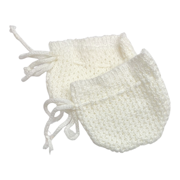 Vintage Cabbage Patch Kids Doll Replacement White Knit Booties (#1975)