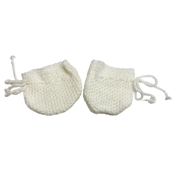 Vintage Cabbage Patch Kids Doll Replacement White Knit Booties (#1975)