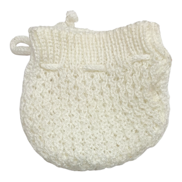 Vintage Cabbage Patch Kids Doll Replacement White Knit Bootie (#1973)