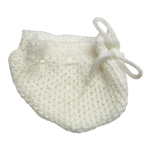 Vintage Cabbage Patch Kids Doll Replacement White Knit Bootie (#1971)