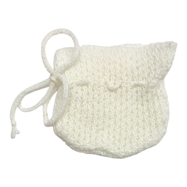 Vintage Cabbage Patch Kids Doll Replacement White Knit Bootie (#1964)