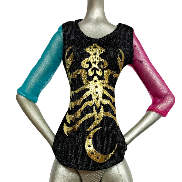Monster High Gigi Grant Scaremester Doll Outfit Replacement Black Scorpion Shirt