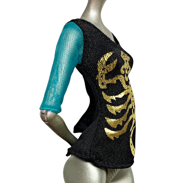 Monster High Gigi Grant Scaremester Doll Outfit Replacement Black Scorpion Shirt