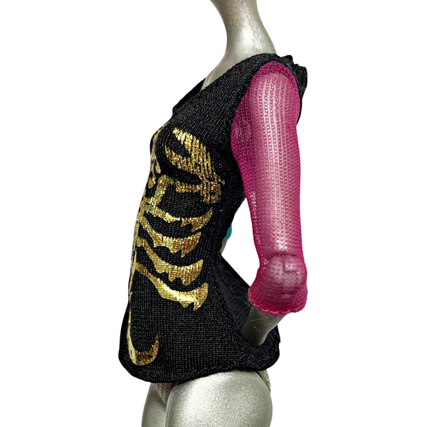 Monster High Gigi Grant Scaremester Doll Outfit Replacement Black Scorpion Shirt