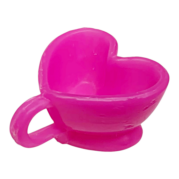 Monster High Draculaura Coffin Bed Replacement Doll Size Pink Heart Shaped Tea Cup