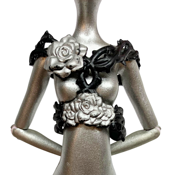 Ever After High Briar Beauty Thronecoming Doll Replacement Black & Silver Floral Chest Belt