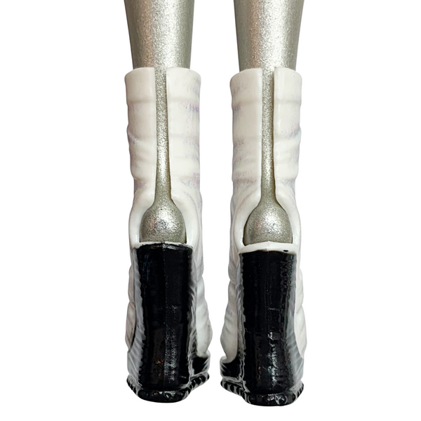 Monster High Cleo De Nile Reel Drama Doll Replacement White & Silver Gray Shoes
