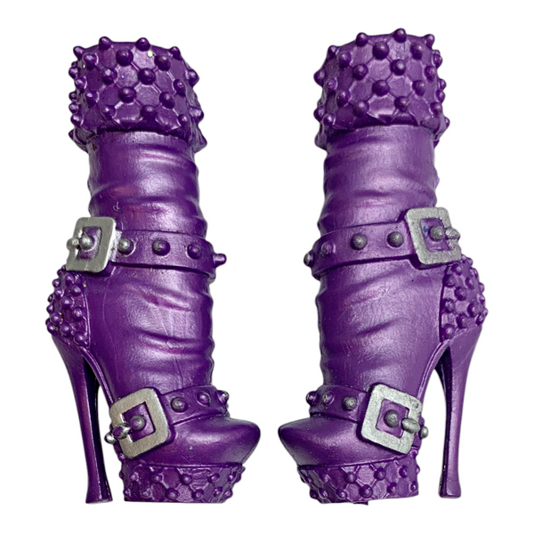 Monster High Casta Fierce Friday 13th / 13 Wishes Doll Replacement Shoes Purple & Silver Boots