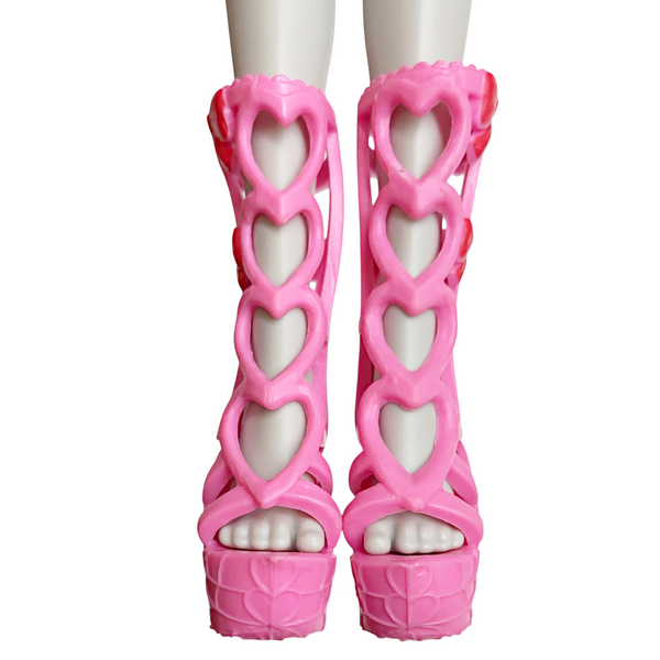 Monster High Draculaura Garden Mysteries G3 Doll Replacement Pink & Red Bow Shoes