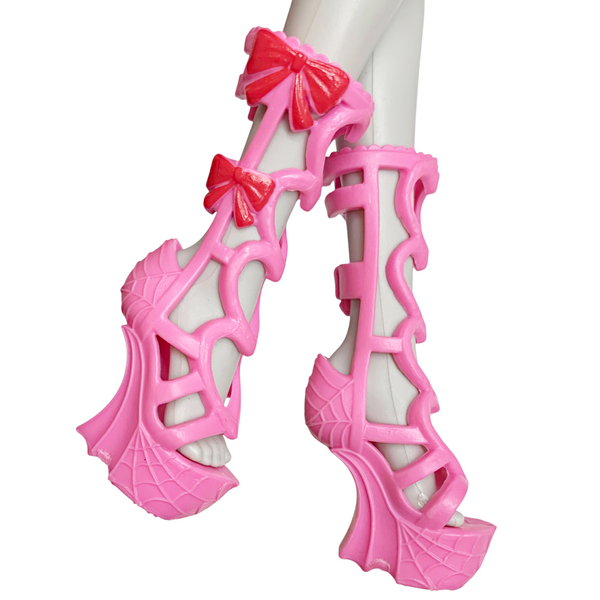 Monster High Draculaura Garden Mysteries G3 Doll Replacement Pink & Red Bow Shoes