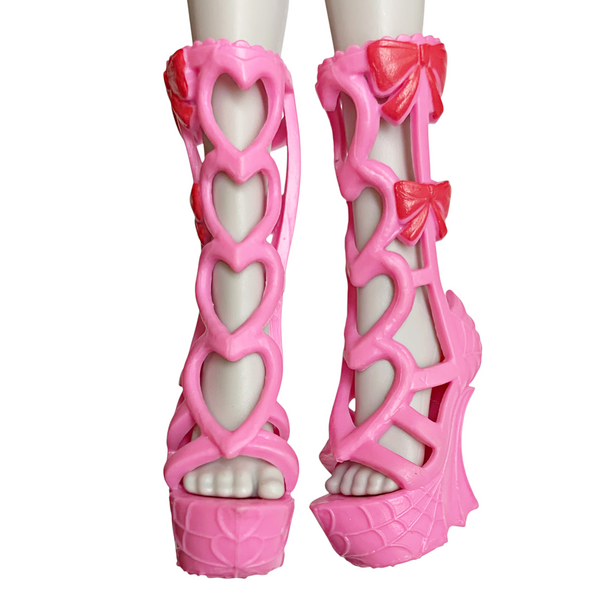 Monster High Draculaura Garden Mysteries G3 Doll Replacement Pink & Red Bow Shoes