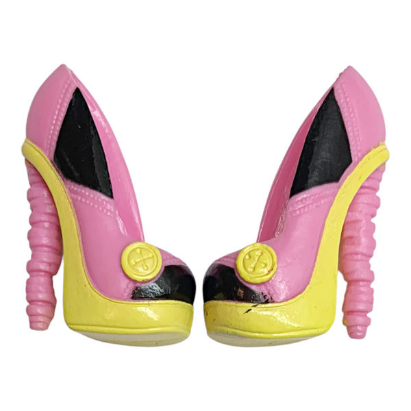 Monster High Draculaura Forbitten Love Doll Outfit Replacement Pink & Yellow Shoes