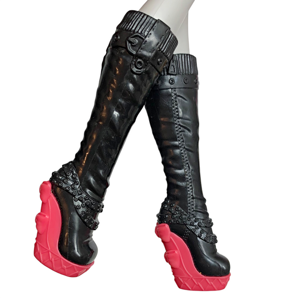Monster High Meowlody Wheelin' Werecats Scooter Twins Doll Replacement Black & Red Shoes