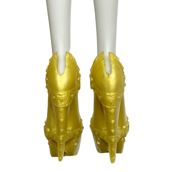 Monster High Ghouls Rule Clawdeen Wolf Doll Replacement Gold Boots Shoes