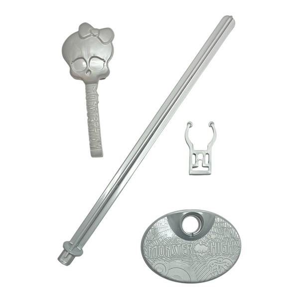 Monster High Frankie Stein Doll Replacement Silver Stand & Brush Set