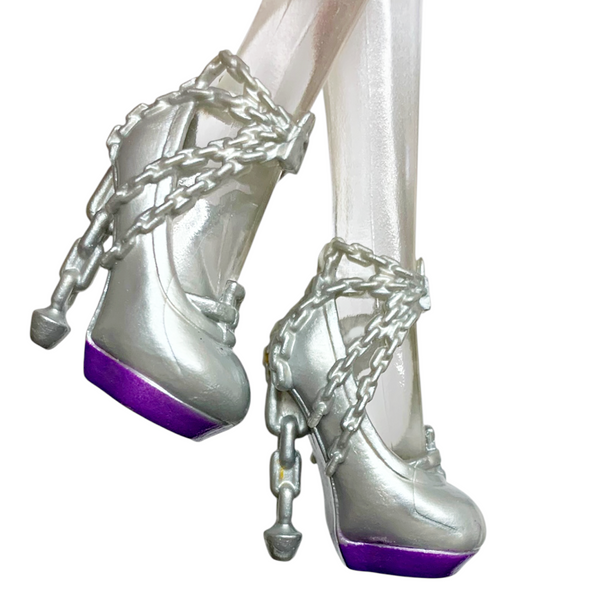 Monster High Spectra Vondergeist Ghouls Night Out Doll Replacement Silver & Purple Shoes