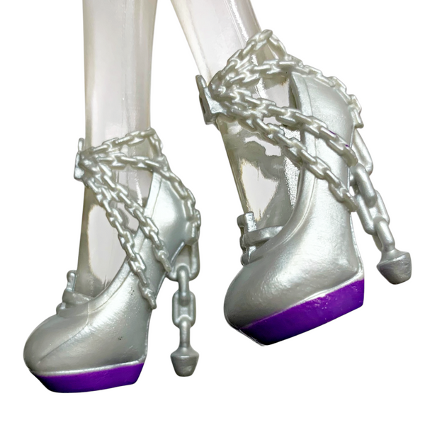 Monster High Spectra Vondergeist Ghouls Night Out Doll Replacement Silver & Purple Shoes