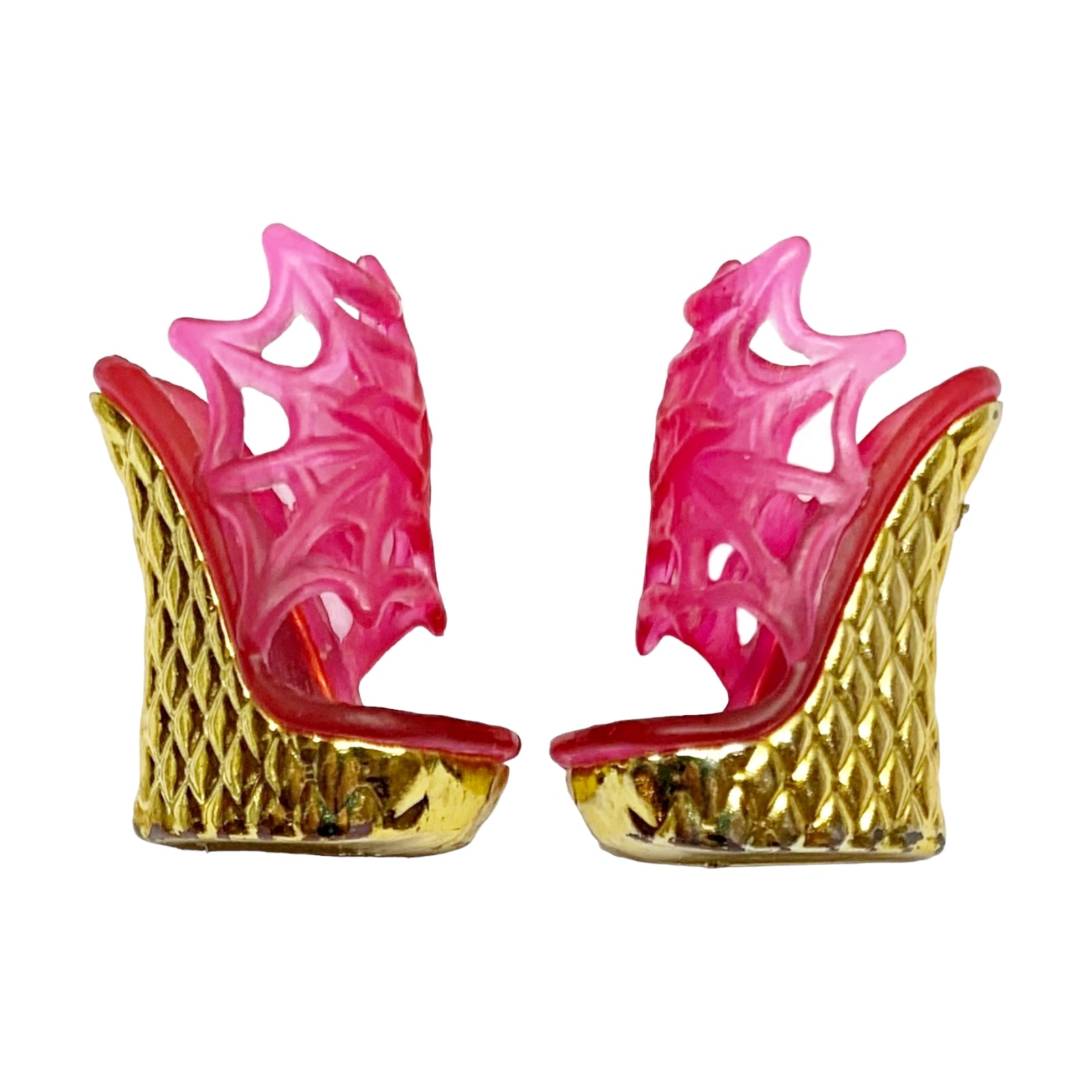 Monster High 13 Wishes Draculaura Doll Replacement Pink & Gold Shoes