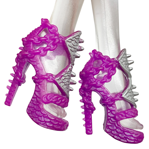 Ever After High Raven Queen Thronecoming Doll Replacement Shoes Purple & Silver Heels