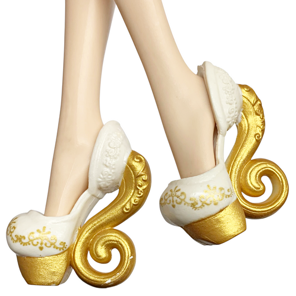 Ever After High Madeline Hatter First Chapter Original Doll Replacement White & Gold Shoes