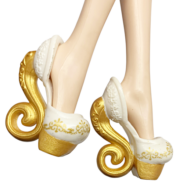 Ever After High Madeline Hatter First Chapter Original Doll Replacement White & Gold Shoes