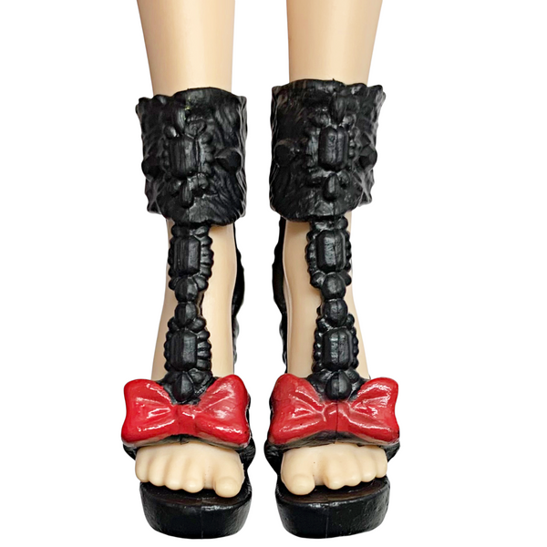 Ever After High Apple White Thronecoming Doll Replacement Red & Black Bow Shoes