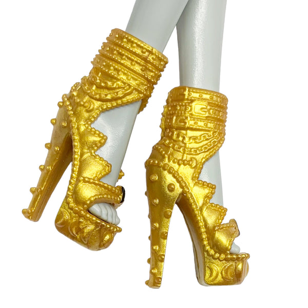 Monster High Frights Camera Action Clawdeen Doll Replacement Gold Shoes