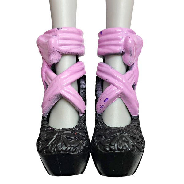 Ever After High Duchess Swan 1st Chapter Original Doll Replacement Shoes Black Ballet Slippers