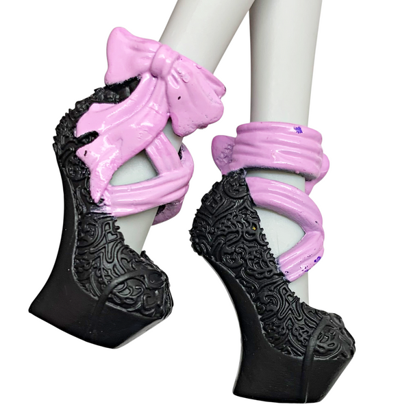 Ever After High Duchess Swan 1st Chapter Original Doll Replacement Shoes Black Ballet Slippers