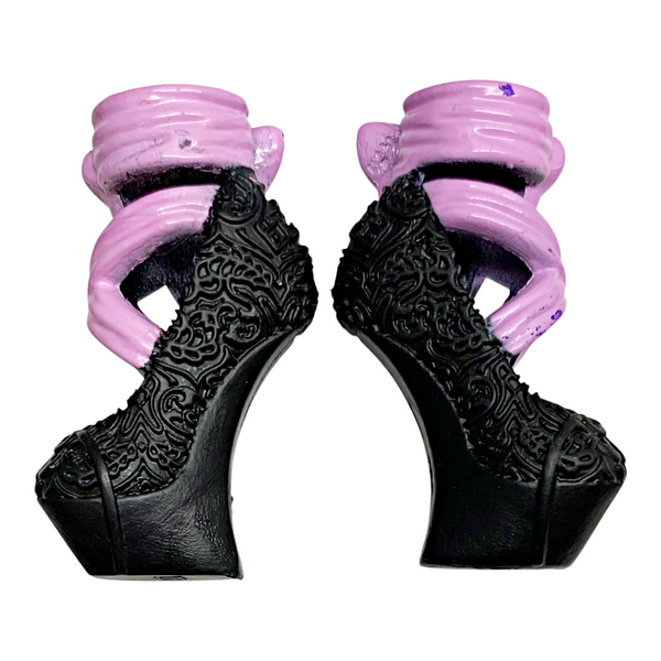 Ever After High Duchess Swan 1st Chapter Original Doll Replacement Shoes Black Ballet Slippers
