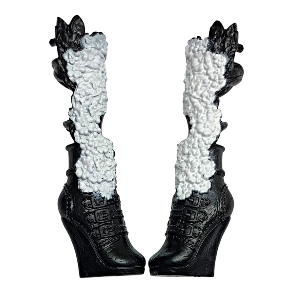 Ever After High Cerise Hood Spring Unsprung Doll Replacement Black & White Flower Shoes