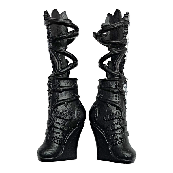 Ever After High Cerise Hood Spring Unsprung Doll Replacement Black & White Flower Shoes