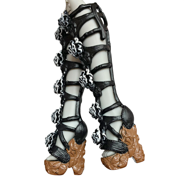 Ever After High Cedar Wood Spring Unsprung Doll Replacement Tall Black & Brown Shoes