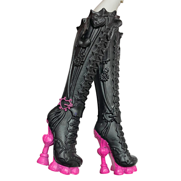 Monster High Dracubecca Freaky Fusion Doll Replacement Shoes Tall Black & Pink Boots