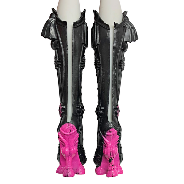 Monster High Dracubecca Freaky Fusion Doll Replacement Shoes Tall Black & Pink Boots