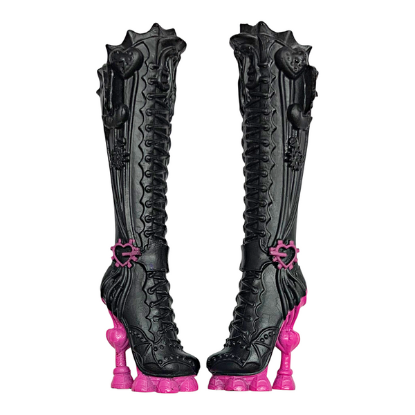 Monster High Dracubecca Freaky Fusion Doll Replacement Shoes Tall Black & Pink Boots