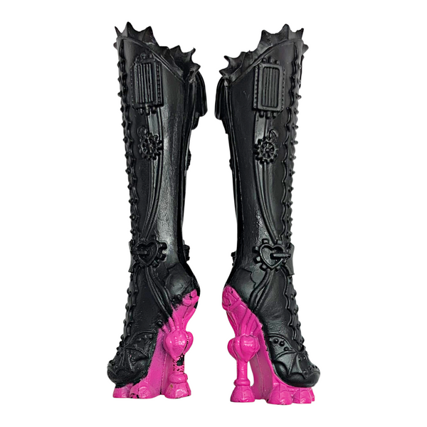 Monster High Dracubecca Freaky Fusion Doll Replacement Shoes Tall Black & Pink Boots