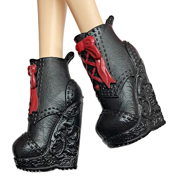Ever After High Cerise Hood Hat-Tastic Tea Party Doll Replacement Black & Red Shoes