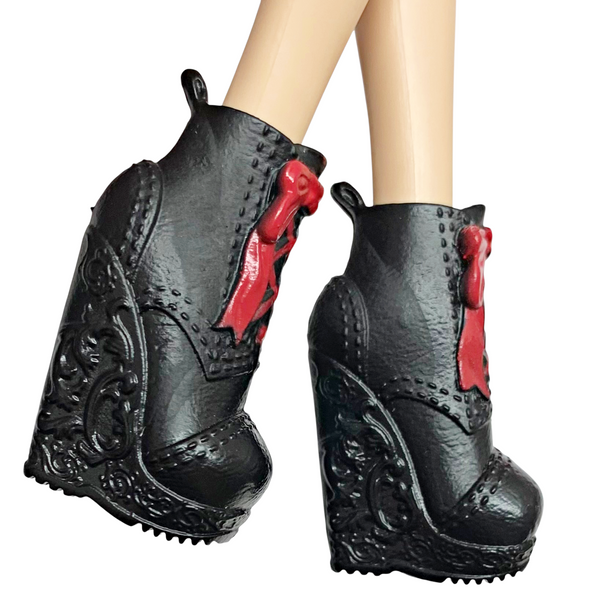 Ever After High Cerise Hood Hat-Tastic Tea Party Doll Replacement Black & Red Shoes