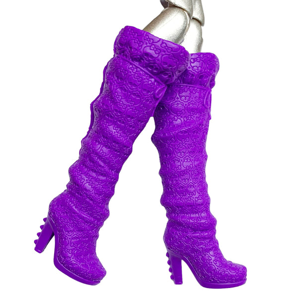 Monster High G3 Boo-tique Studio Clawdeen Wolf Doll Replacement Shoes Tall Purple Boots