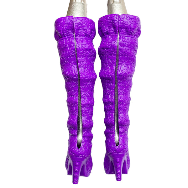 Monster High G3 Boo-tique Studio Clawdeen Wolf Doll Replacement Shoes Tall Purple Boots