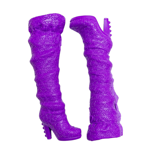 Monster High G3 Boo-tique Studio Clawdeen Wolf Doll Replacement Shoes Tall Purple Boots