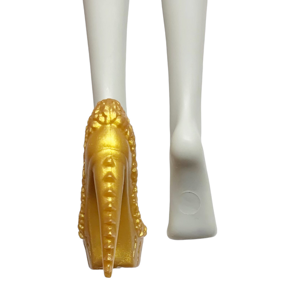 Monster High Clawdeen Wolf Scaris Doll Replacement Left Gold Heel Shoe