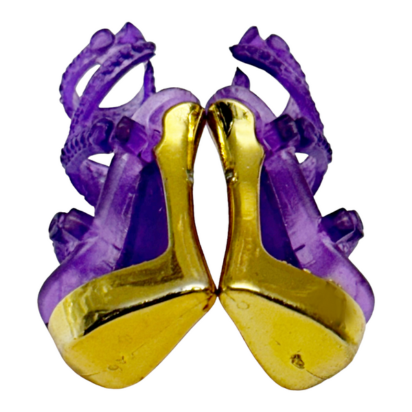 Monster High Clawdeen Wolf 13 Wishes Doll Replacement Purple & Gold Shoes