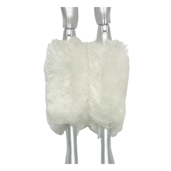 Bratz & Monster High Doll Size White Faux Fur Leg Warmers