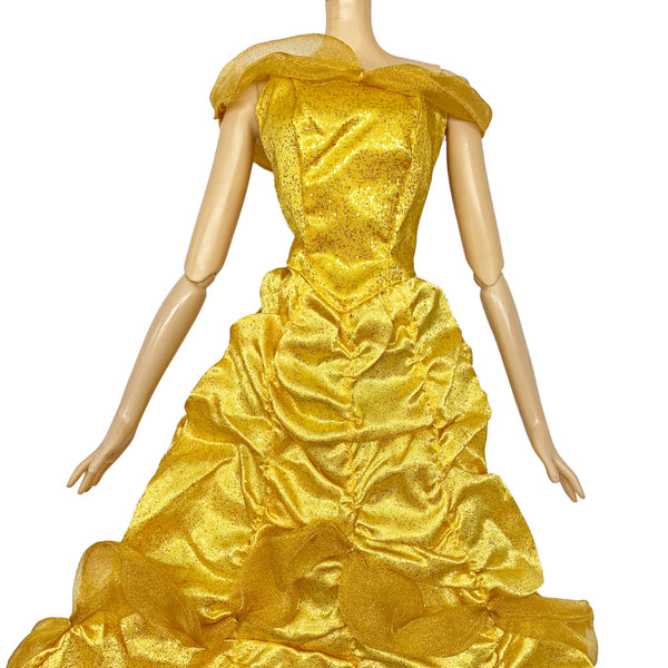 Disney 17" Singing Belle Beauty & The Beast Doll Outfit Replacement Gold Gown Dress